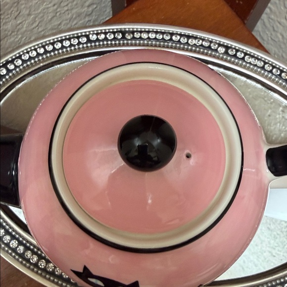 🔹NWOT HuesNBrews Retro 50's Style Siamese Cat & Paw Prints Tea Pot…. - Picture 5 of 8